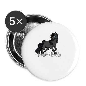 Horse lovers - Friesian Daddy - Buttons large 2.2''/56 mm (5-pack) - white - Front