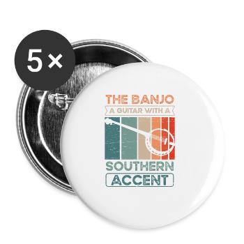 Banjo Ein - Buttons groß 56 mm (5er Pack) - Weiß - Vorne