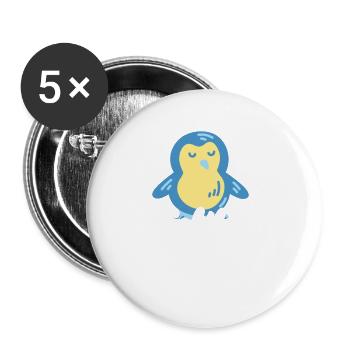 pingouin mignon ne peut pas voler - Lot de 5 grands badges (56 mm) - blanc - Devant