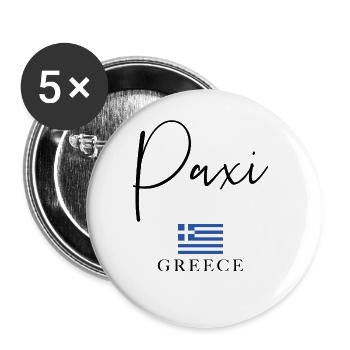 Vacances du drapeau de la Grèce - Islande Paxi - Lot de 5 grands badges (56 mm) - blanc - Devant