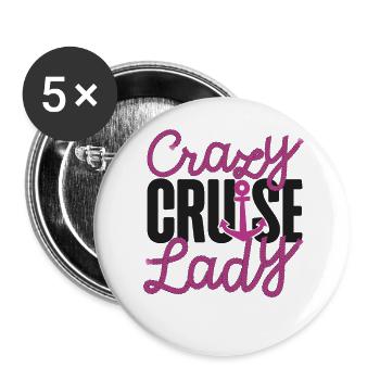 Cruise Ship Vacation Girl Crazy - Buttons groß 56 mm (5er Pack) - Weiß - Vorne