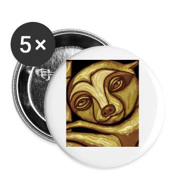 Sloth Portrait Funny Cubism Gustav Klimt - Buttons large 2.2''/56 mm (5-pack) - white - Front