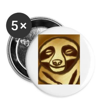 Sloth Portrait Funny Cubism Gustav Klimt - Buttons large 2.2''/56 mm (5-pack) - white - Front