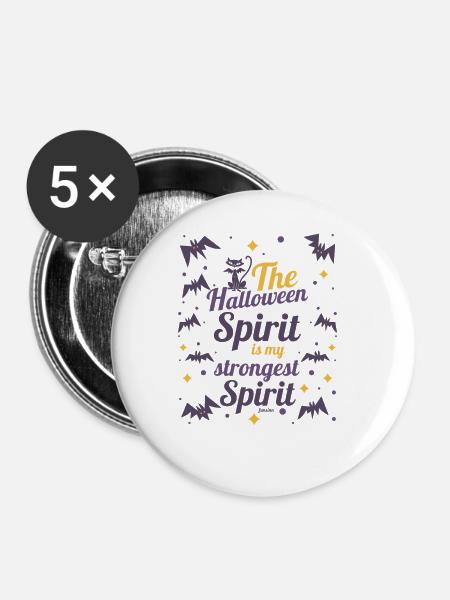 Halloween Fledermaus Geschenk - Buttons groß 56 mm (5er Pack) - Weiß
