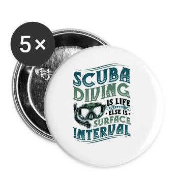 Diving Life Divers - Buttons large 2.2''/56 mm (5-pack) - white - Front