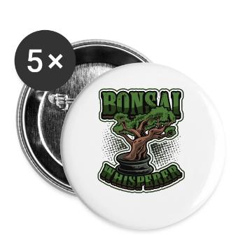 Bonsai whisperer, bonsai tree. - Buttons large 2.2''/56 mm (5-pack) - white - Front