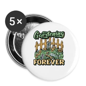 Gardening Forever Gardener - Buttons large 2.2''/56 mm (5-pack) - white - Front