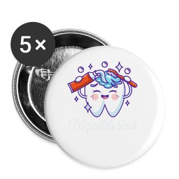 Ich Würde das Polieren für Zahntechniker bei der - Buttons groß 56 mm (5er Pack) - Weiß - Vorne