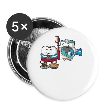 Ich Würde das Polieren für Zahnartz Helfer mit - Buttons groß 56 mm (5er Pack) - Weiß - Vorne