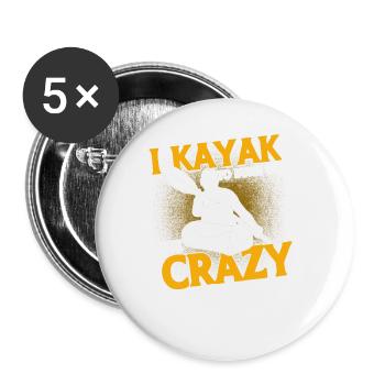 Kajak Kajakfahrer Kanu Outdoor Wasserkajak - Buttons groß 56 mm (5er Pack) - Weiß - Vorne