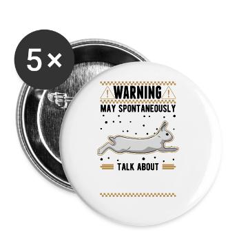Kaninchen Häschen Hase Kaninchen - Buttons groß 56 mm (5er Pack) - Weiß - Vorne