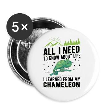 Chameleon Gift Chameleon - Buttons large 2.2''/56 mm (5-pack) - white - Front