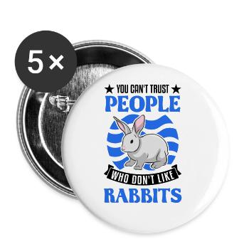 Lapin lapin lapin lapin - Lot de 5 grands badges (56 mm) - blanc - Devant