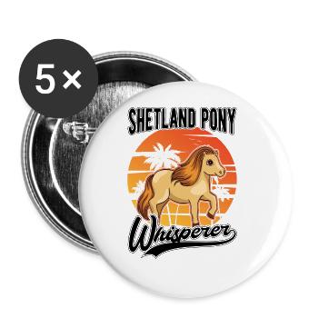 Shetland Pony Flüsterer Shetland Pony Whisperer - Lot de 5 grands badges (56 mm) - blanc - Devant