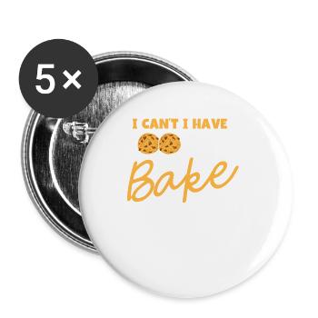 Bakery Baking Baker Baker - Buttons large 2.2''/56 mm (5-pack) - white - Front
