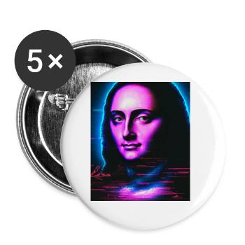 Vaporwave Aesthetic Portrait of a Woman - Buttons large 2.2''/56 mm (5-pack) - white - Front