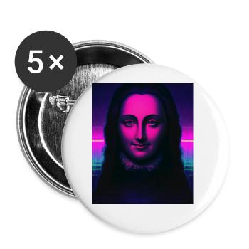 Vaporwave Aesthetic Portrait of a Woman - Buttons large 2.2''/56 mm (5-pack) - white - Front