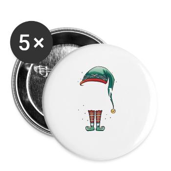 The Grandma Elf Matching Group christmas - Buttons large 2.2''/56 mm (5-pack) - white - Front