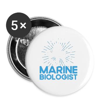 Biologiste marin Océan Cadeau Biologie marine - Lot de 5 grands badges (56 mm) - blanc - Devant