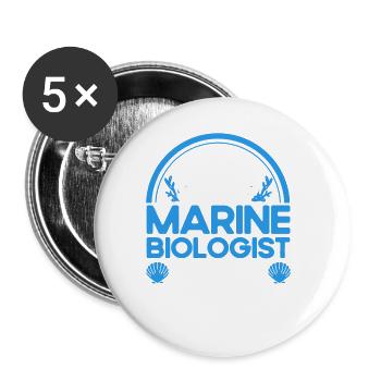 Marine Biologist Ocean Gift Marine Biology - Buttons large 2.2''/56 mm (5-pack) - white - Front