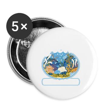 Biologiste marin Océan Cadeau Biologie marine - Lot de 5 grands badges (56 mm) - blanc - Devant