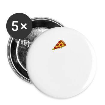Pizza - Lot de 5 grands badges (56 mm) - blanc - Devant