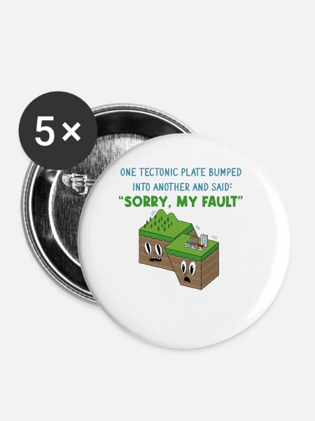 Erdbeben - Buttons groß 56 mm (5er Pack) - Weiß