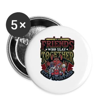 Friends who are together stay together. - Buttons large 2.2''/56 mm (5-pack) - white - Front