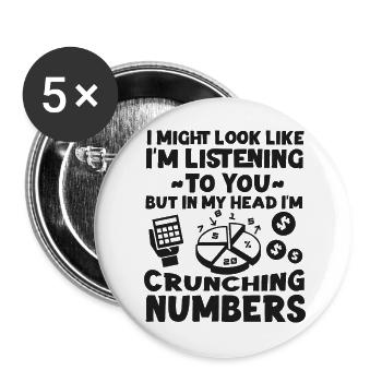Accountant Bookkeeper Accounting I - Buttons groß 56 mm (5er Pack) - Weiß - Vorne
