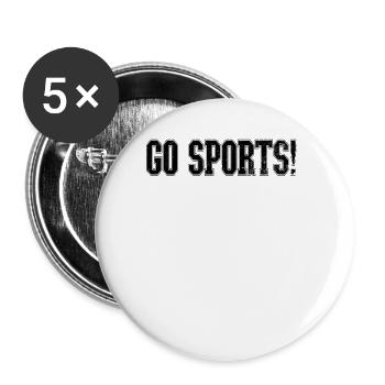 Gehen Sie Sport! Lustiger Vintage Sport ahnungslos - Buttons groß 56 mm (5er Pack) - Weiß - Vorne