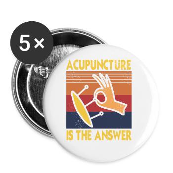 L’acupuncture est la réponse à la guérison rétro chinoise - Lot de 5 grands badges (56 mm) - blanc - Devant