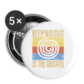 Retro Hypnosis Is The Answer Funny Hypnotism - Buttons groß 56 mm (5er Pack) - Weiß - Vorne