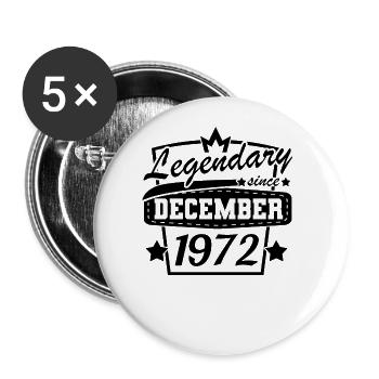 December 1972 Birthday Sayings Vintage - Buttons large 2.2''/56 mm (5-pack) - white - Front