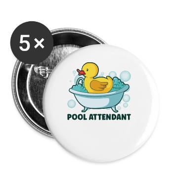 Canards en caoutchouc Chasse aux oiseaux Amateur de canard Idée cadeau - Lot de 5 grands badges (56 mm) - blanc - Devant