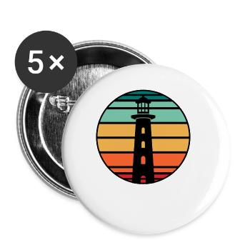 Leuchtturm - Buttons groß 56 mm (5er Pack) - Weiß - Vorne