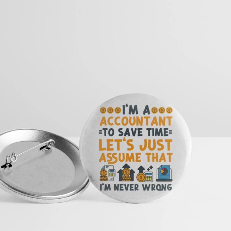 Comptable Comptable Comptable Lot de 5 grands badges (56 mm)