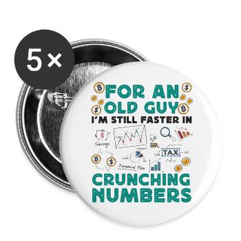 Accountant Bookkeeper Accounting - Buttons large 2.2''/56 mm (5-pack) - white - Front