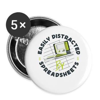 Comptable Comptable Comptable - Lot de 5 grands badges (56 mm) - blanc - Devant