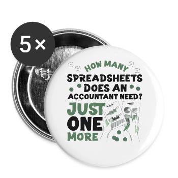 Comptable Comptable Comptable - Lot de 5 grands badges (56 mm) - blanc - Devant