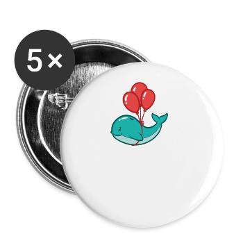 Whale for children and babies - Buttons large 2.2''/56 mm (5-pack) - white - Front