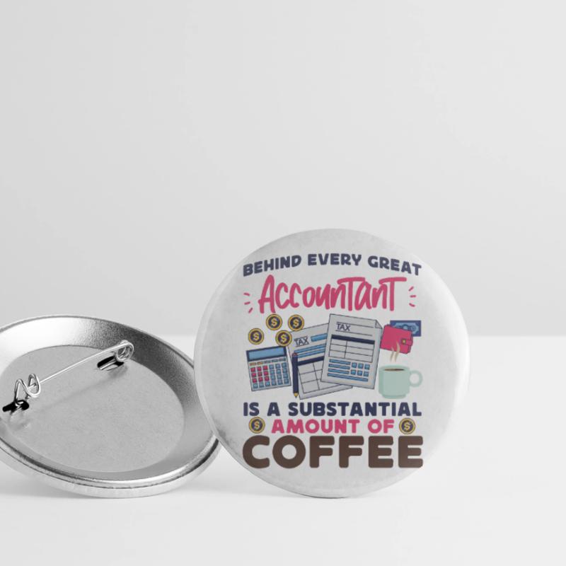 Comptable Comptable Comptable Lot de 5 grands badges (56 mm)