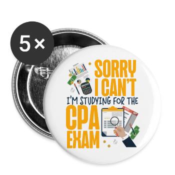 Comptable Comptable Comptable - Lot de 5 grands badges (56 mm) - blanc - Devant