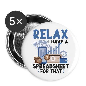 Comptable Comptable Comptable - Lot de 5 grands badges (56 mm) - blanc - Devant