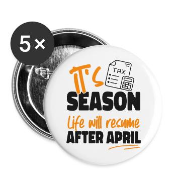 Accountant Bookkeeper Accounting - Buttons large 2.2''/56 mm (5-pack) - white - Front
