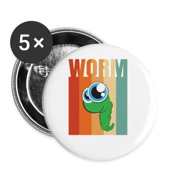 Compost Worms Gift - Buttons large 2.2''/56 mm (5-pack) - white - Front