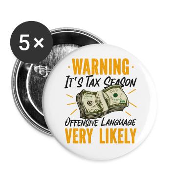 Accountant Bookkeeper Accounting - Buttons large 2.2''/56 mm (5-pack) - white - Front