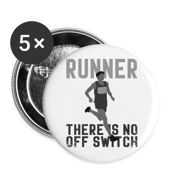 Running Runner Semi-Marathon - Lot de 5 grands badges (56 mm) - blanc - Devant