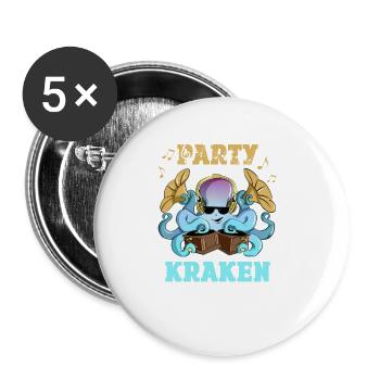 Let's Get This Party Kraken Electrified Melodious - Buttons groß 56 mm (5er Pack) - Weiß - Vorne