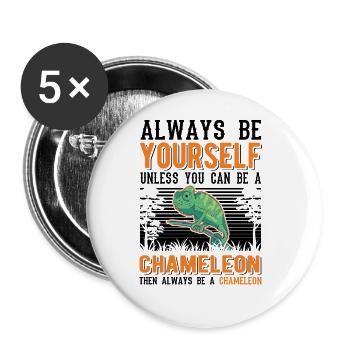 Chameleon Gift Chameleon - Buttons large 2.2''/56 mm (5-pack) - white - Front