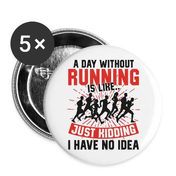 Running Runner Semi-Marathon - Lot de 5 grands badges (56 mm) - blanc - Devant